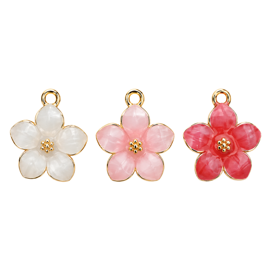 Pearlescent Flower Charm | Multiple Color Options