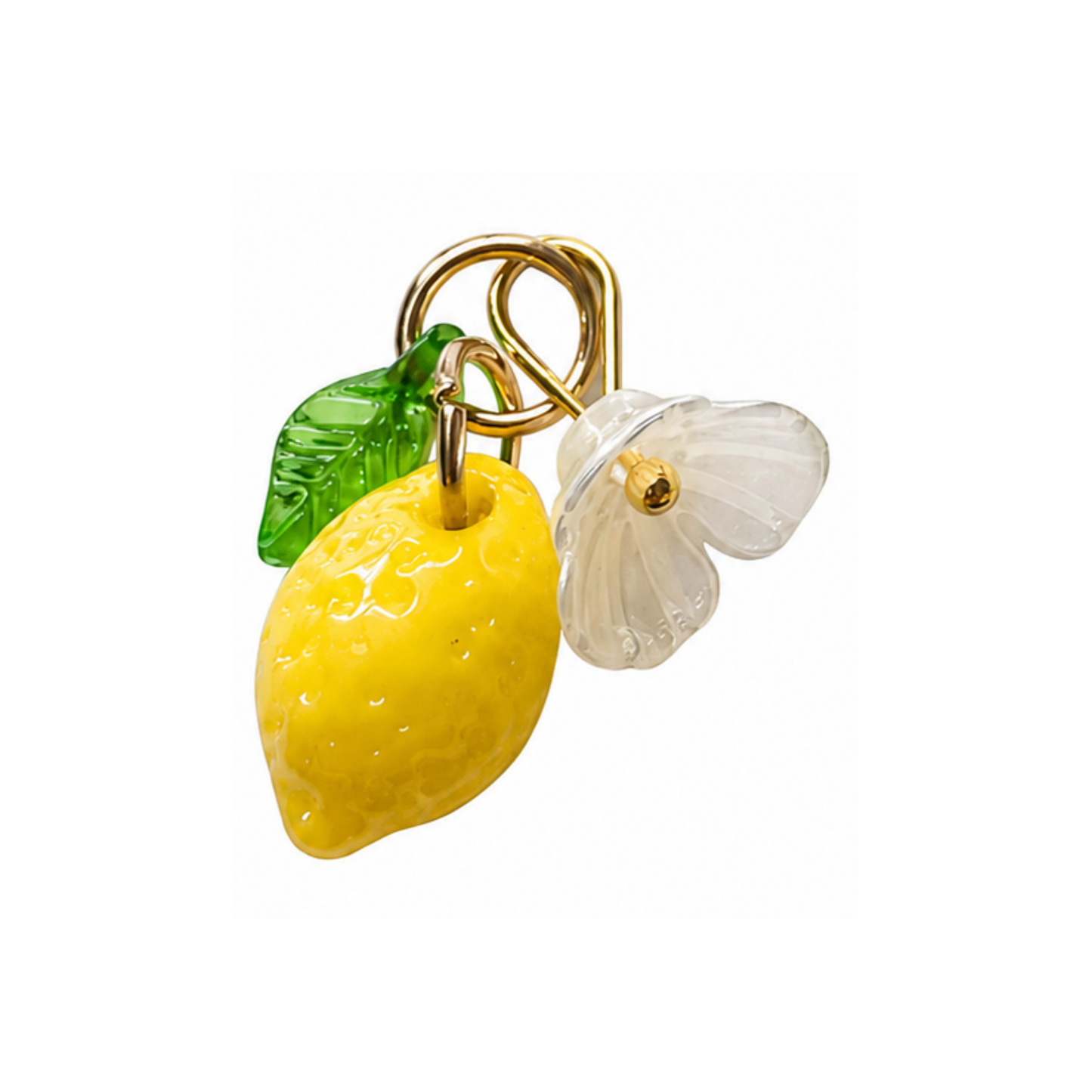 Lemon & Blossom Charm | Resin Fruit Charm