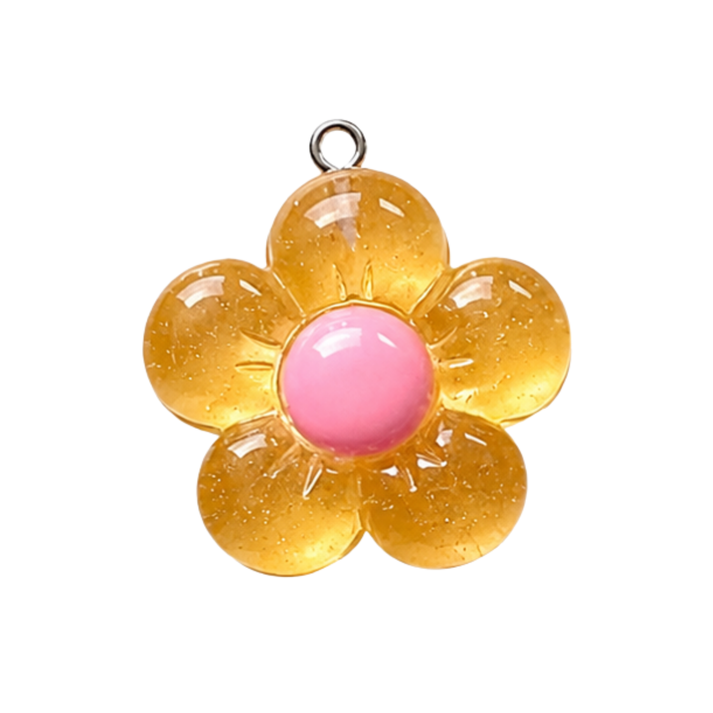 Large Glitter Daisy Flower Charm | Multiple Color Options