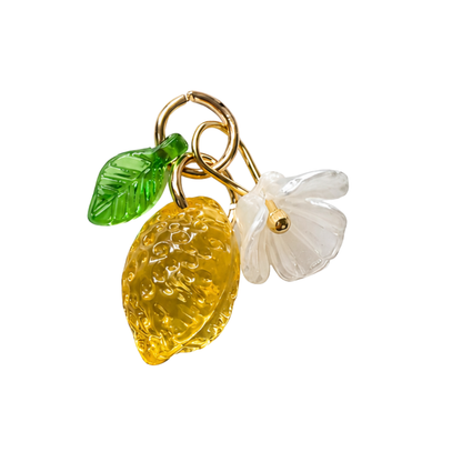 Lemon & Blossom Charm | Resin Fruit Charm