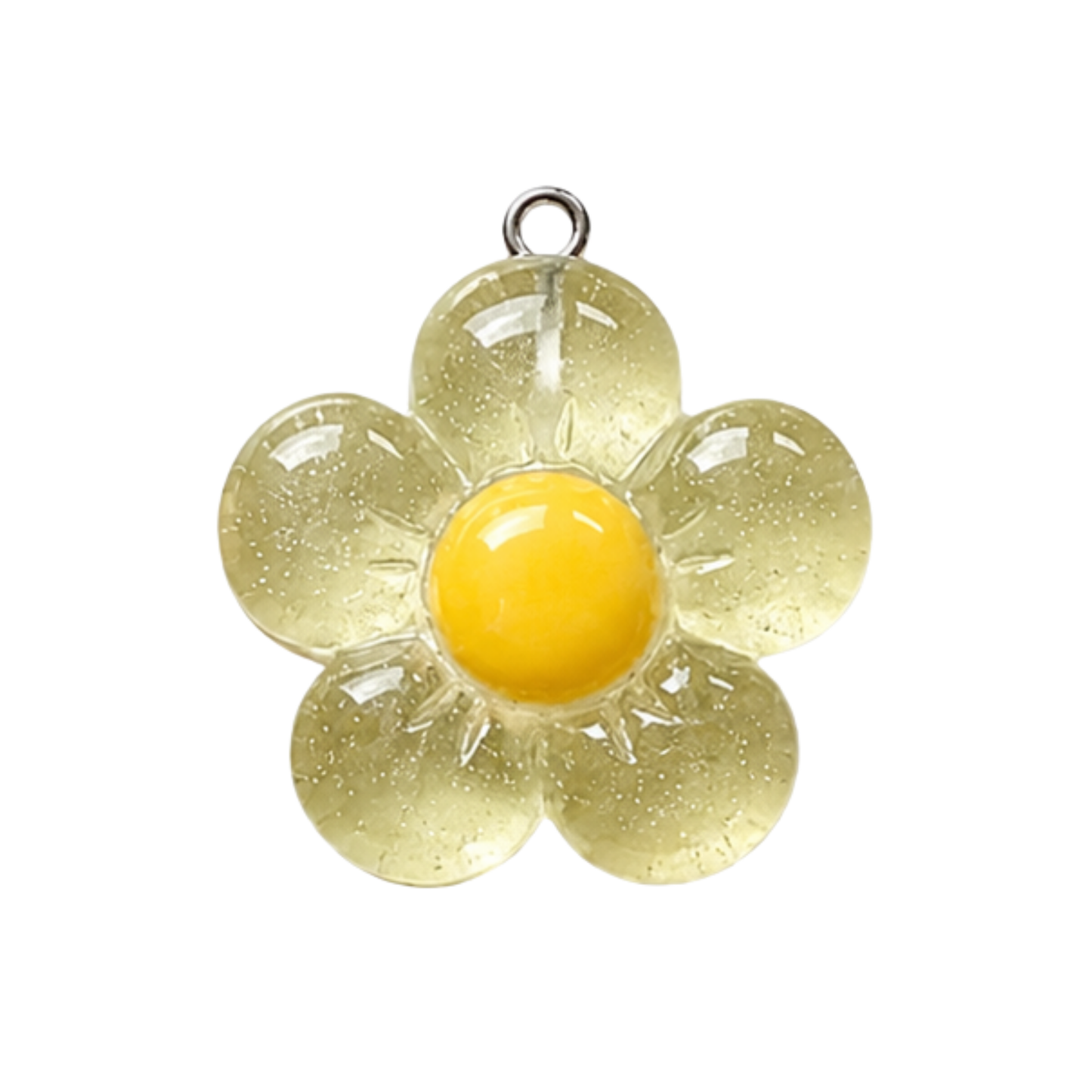 Large Glitter Daisy Flower Charm | Multiple Color Options