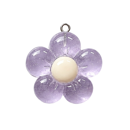 Large Glitter Daisy Flower Charm | Multiple Color Options