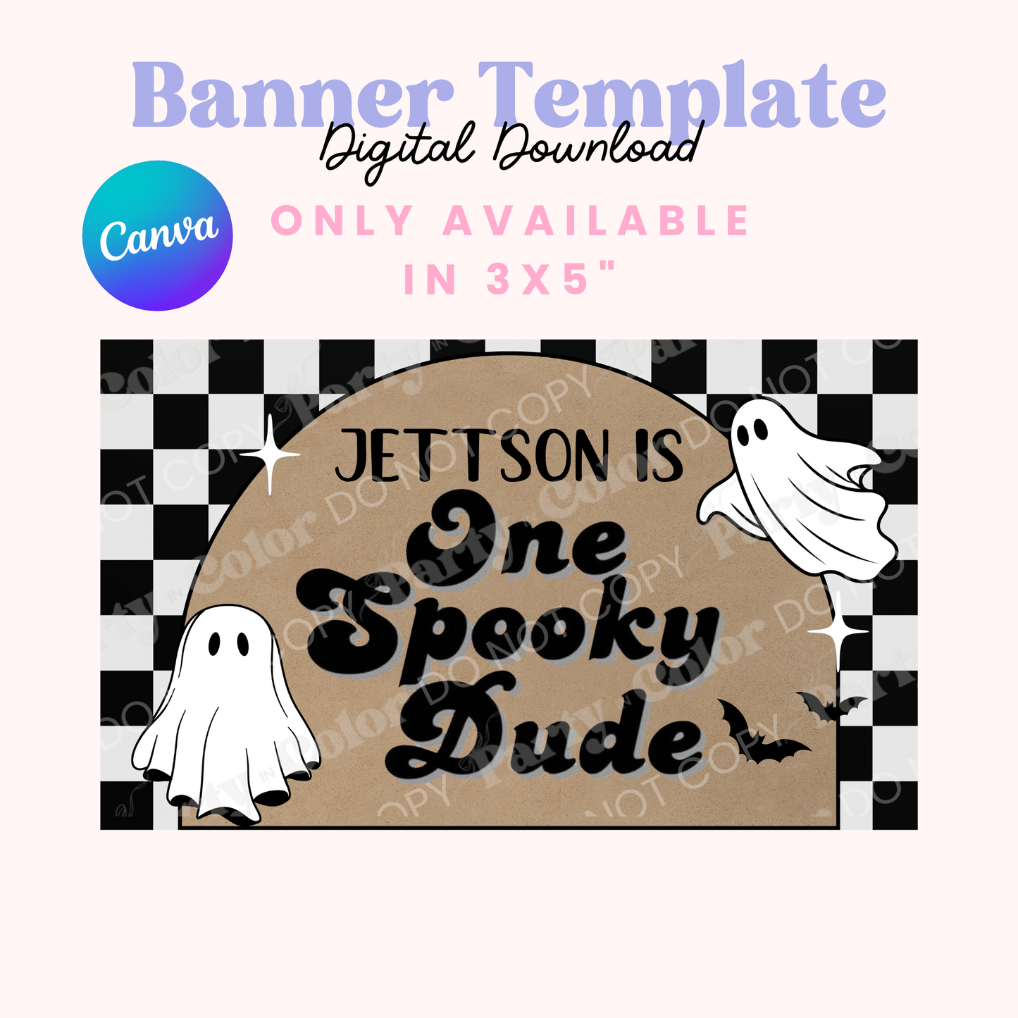 One Spooky Dude First Birthday Banner Template | Halloween Party Decor (Digital Download)