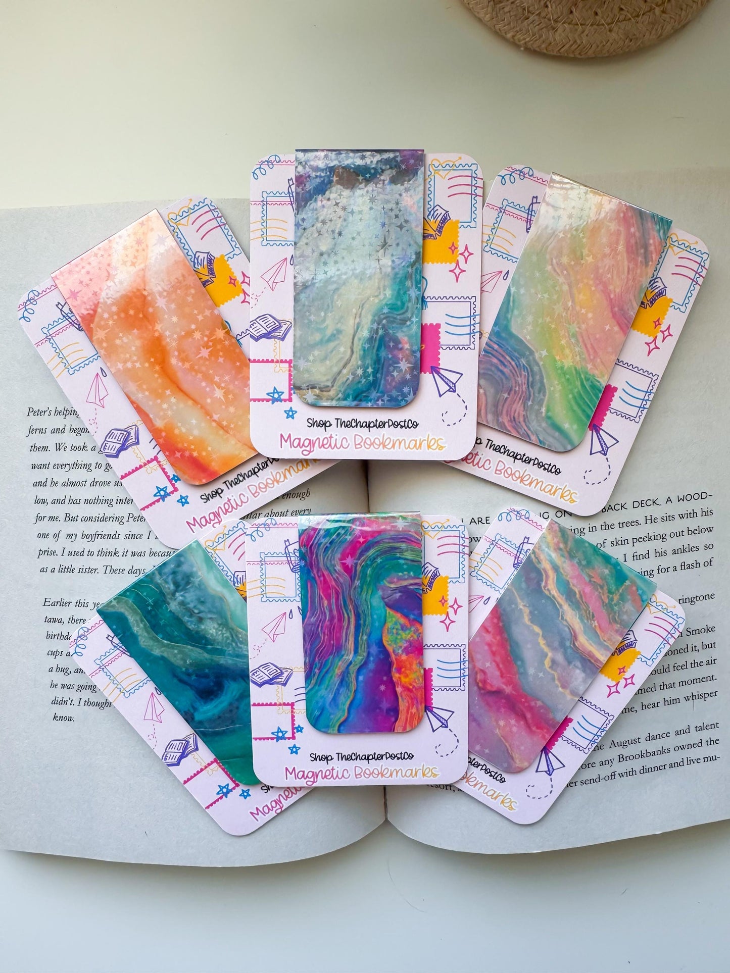 Marble Magnetic Bookmarks
