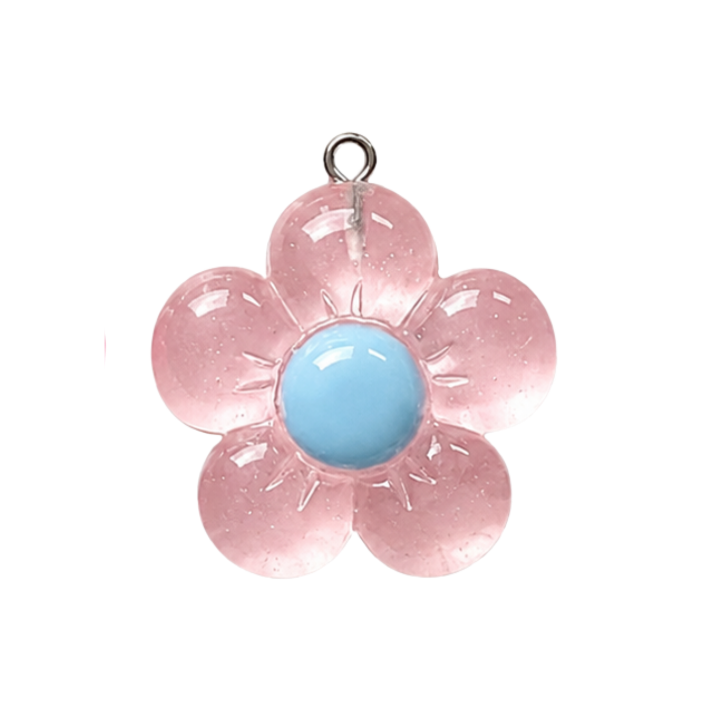 Large Glitter Daisy Flower Charm | Multiple Color Options