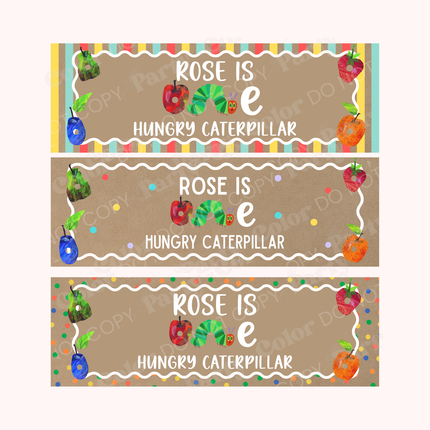 One Hungry Caterpillar Birthday Banner Template | Editable Canva Party Decor (Digital Download)