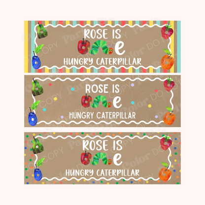 One Hungry Caterpillar Birthday Banner Template | Editable Canva Party Decor (Digital Download)
