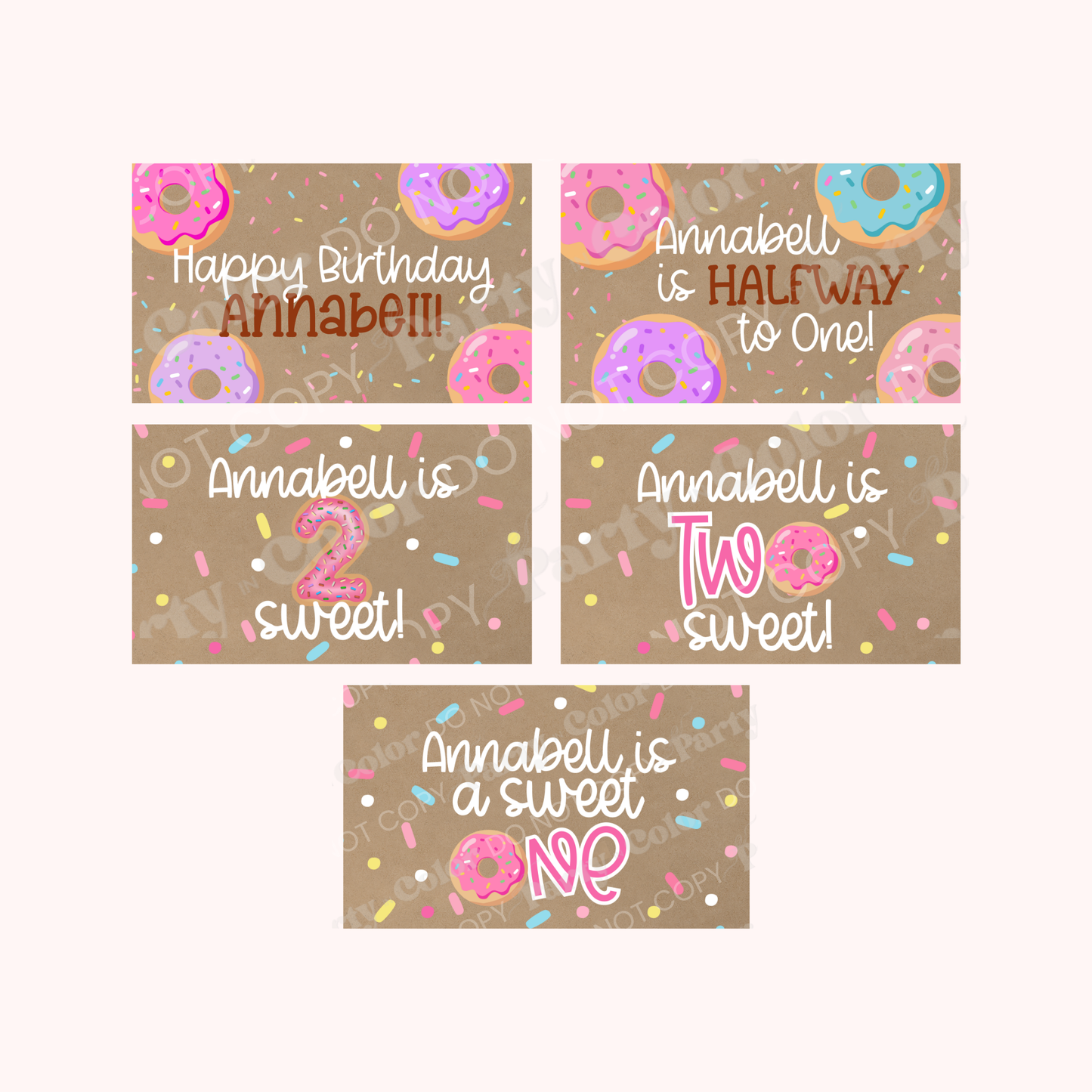 Donut Birthday Banner Template | Editable Canva Party Backdrop (Digital Download)