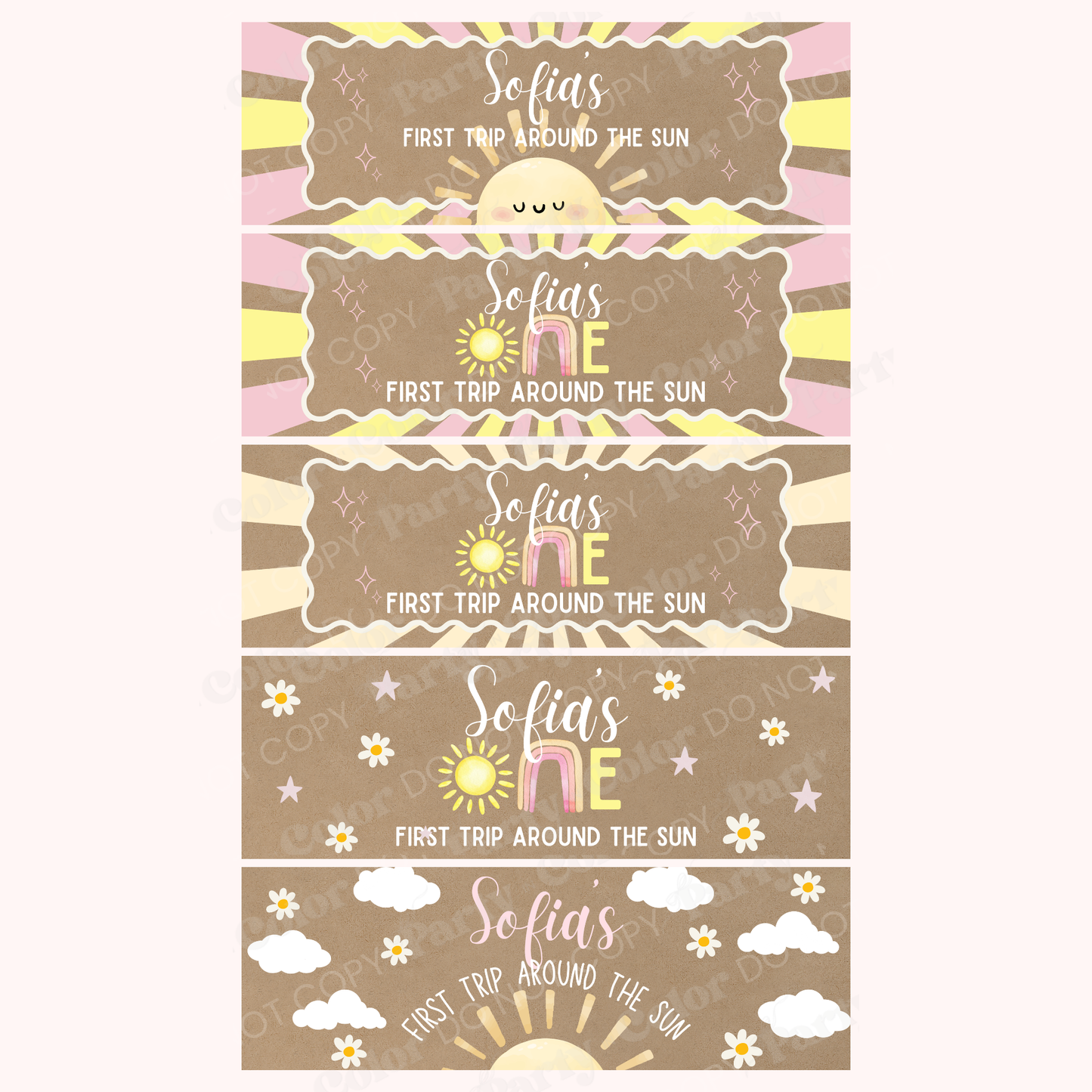 First Trip Around Sun Banner Template | First Birthday Party Decor (Digital Download)
