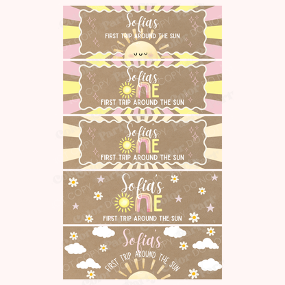 First Trip Around Sun Banner Template | First Birthday Party Decor (Digital Download)
