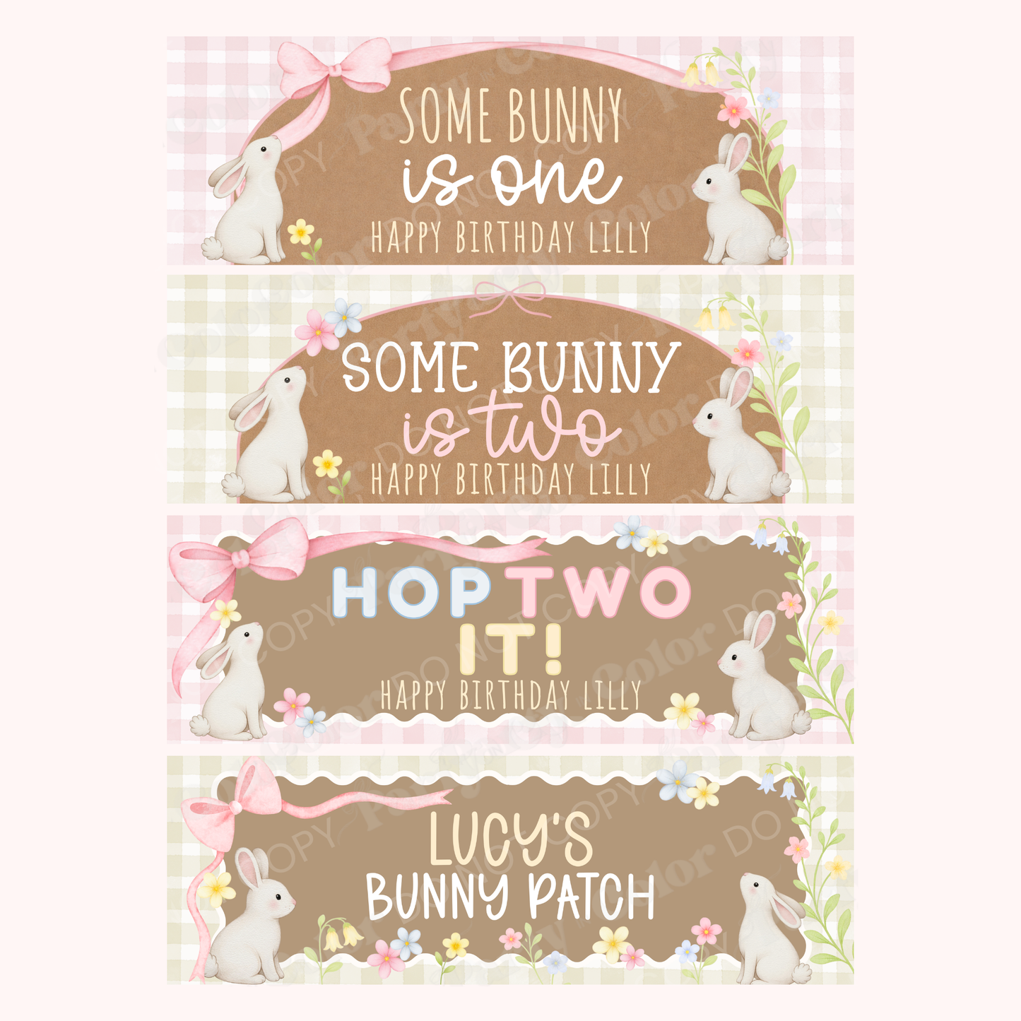 Some Bunny Birthday Banner Template | Editable Canva Party Decor (Digital Download)