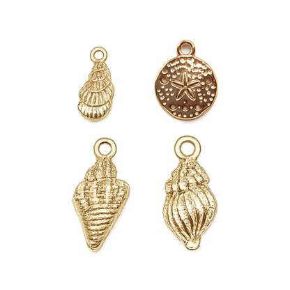 Gold Coastal Seashell Charm | Beach & Ocean Charm Collection