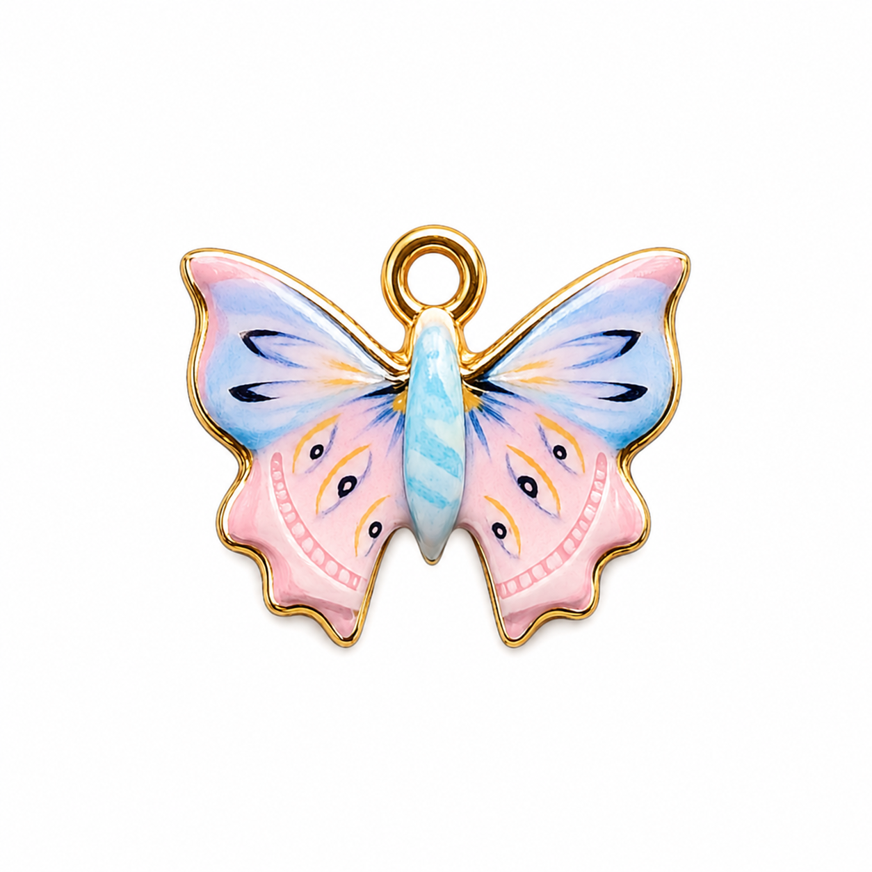 Pastel Butterfly Charm | Pink & Blue Gold Butterfly Charm | Whimsical Charm Bar