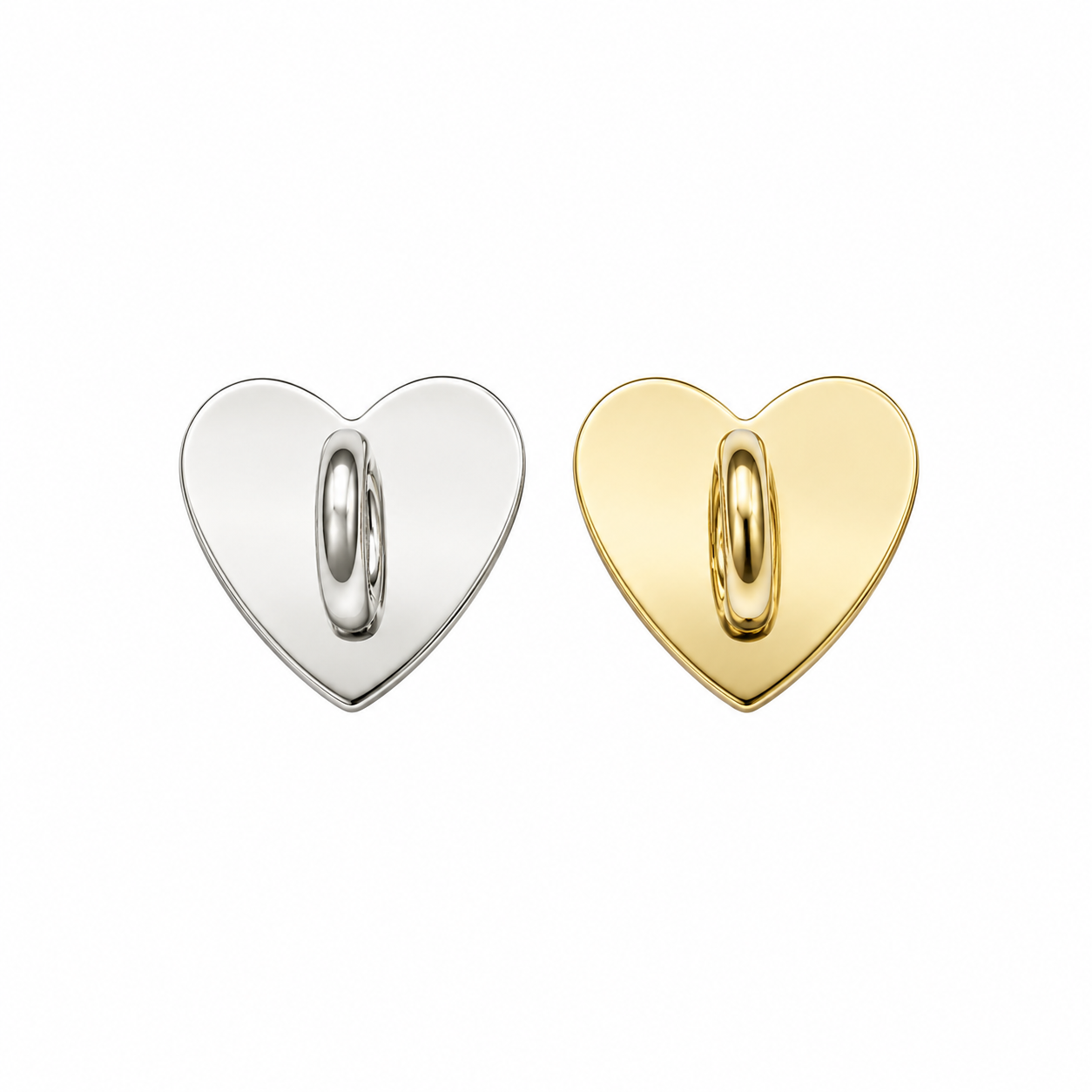 Heart Adhesive Charm Base | Gold or Silver Self-Adhesive Charm Connector for Phone Cases & Accessories