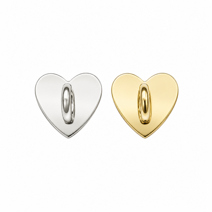 Heart Adhesive Charm Base | Gold or Silver Self-Adhesive Charm Connector for Phone Cases & Accessories