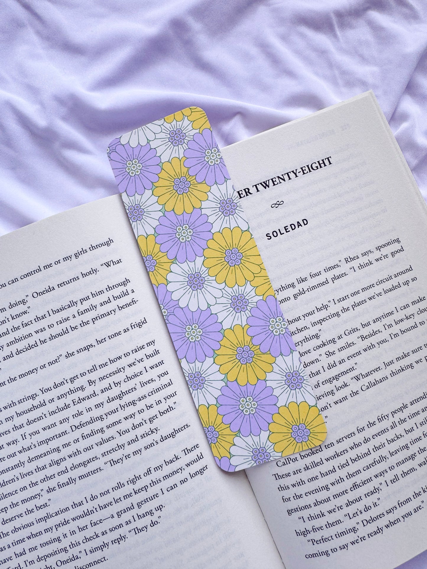 Yellow Lavender Floral Bookmark