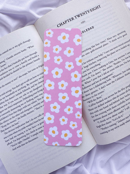 Floral Daisy Bookmark Set | Spring Flower Cardstock Reader Accessory