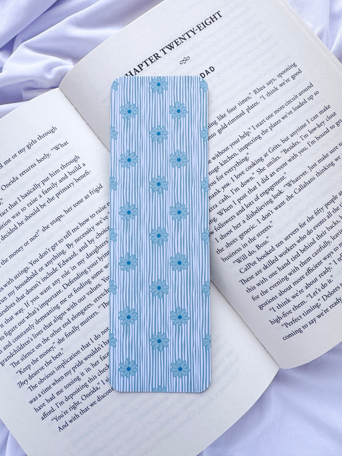 Retro Blue Floral Bookmarks
