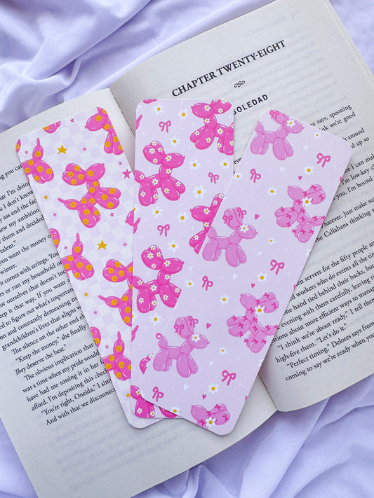 Pink Balloon Dog Bookmark