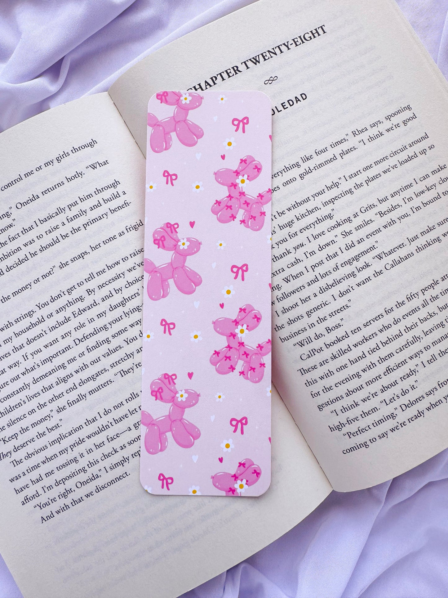 Pink Balloon Dog Bookmark