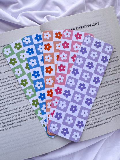 Checkered Floral Bookmarks
