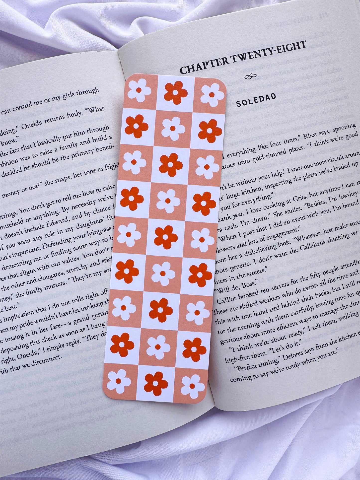 Checkered Floral Bookmarks