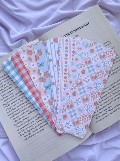 Strawberry Floral Bookmarks