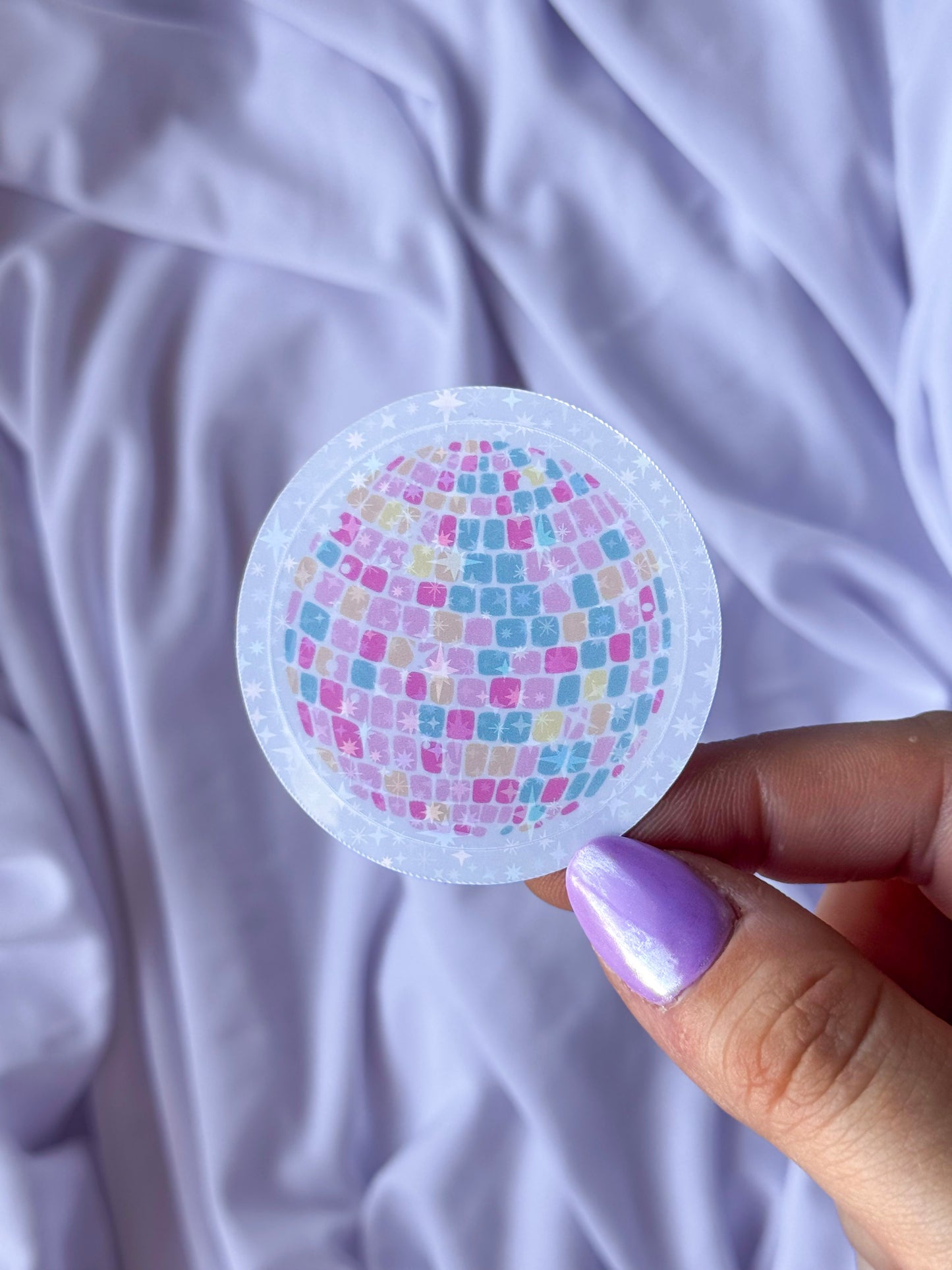 Pastel Disco Ball Sticker