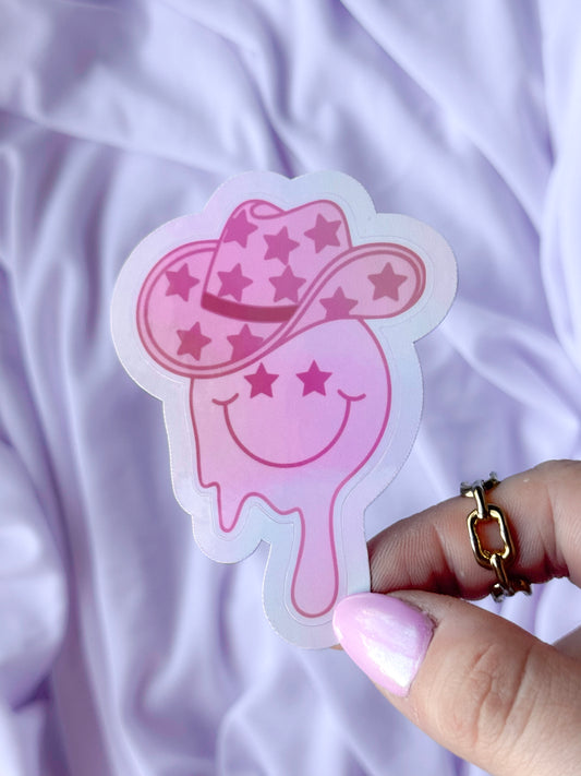 Cowgirl Drip Smiley Sticker