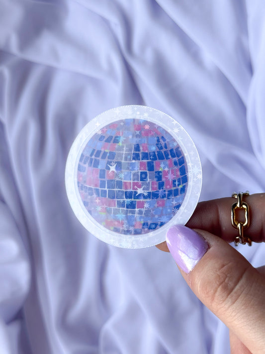 Purple Disco Ball Sticker