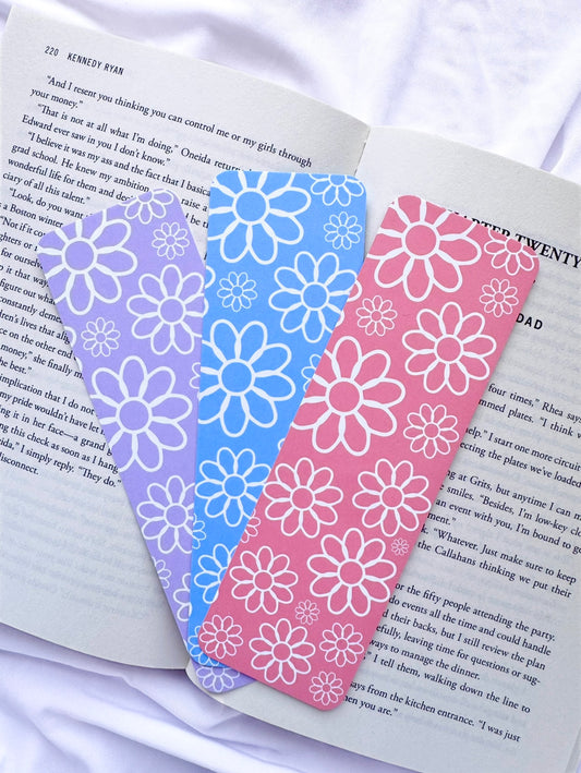 Floral Daisy Bookmark Set | Colorful Spring Flower Stationery (2.25" x 7")