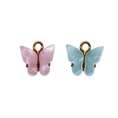 Pink & Blue Butterfly Charm | Pastel Butterfly Charm | Fairy Charm Bar
