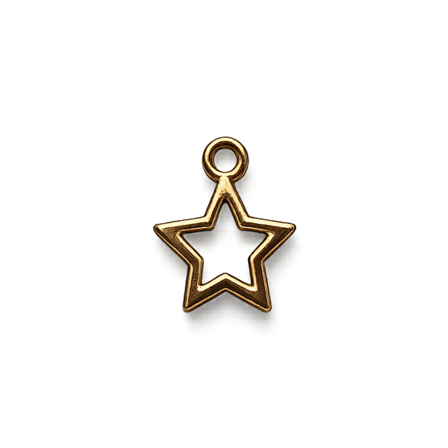 Gold Open Star Charm | Minimalist Star Charm | Celestial Charm Bar