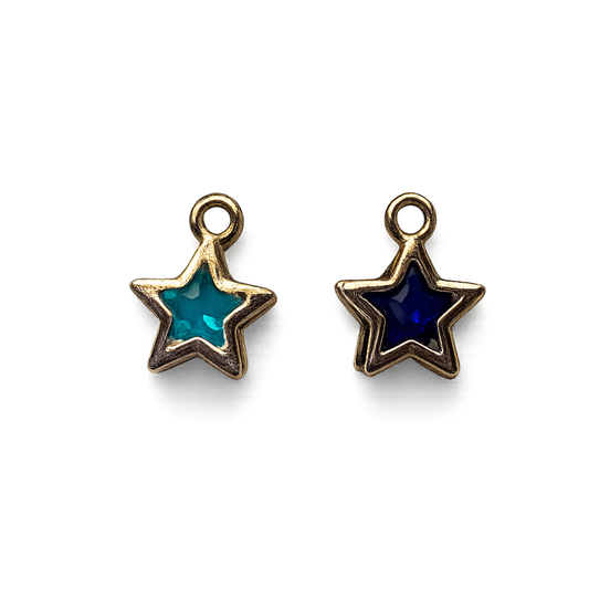 Blue Star Charm | Blue & Navy Gold Star Charm | Celestial Charm Bar