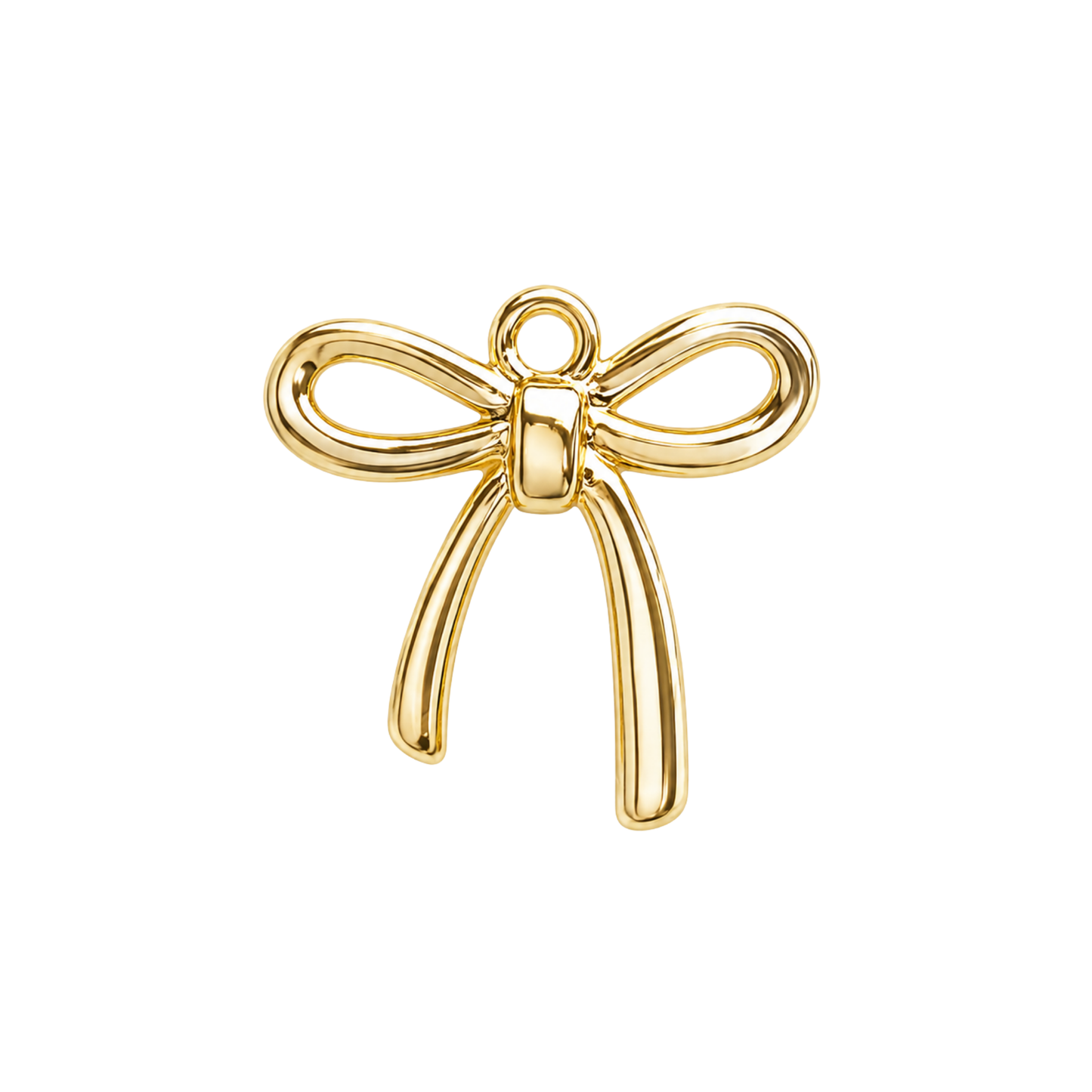 Gold Bow Charm | Minimalist Ribbon Bow Charm | Coquette Charm Bar