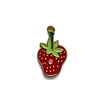 Strawberry & Caterpillar Enamel Charms | Cute Garden & Nature Charms for Bookmarks, Keychains & DIY Accessories