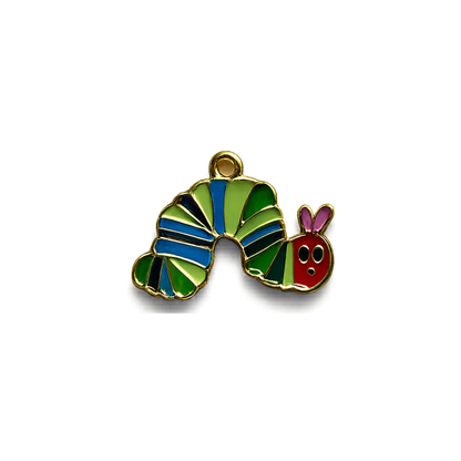 Strawberry & Caterpillar Enamel Charms | Cute Garden & Nature Charms for Bookmarks, Keychains & DIY Accessories