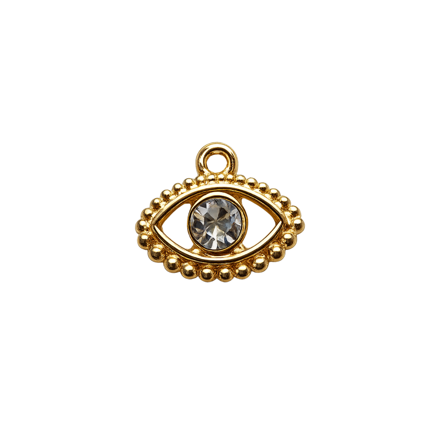 Evil Eye Charm | Gold Rhinestone Eye Charm | Celestial Charm Bar