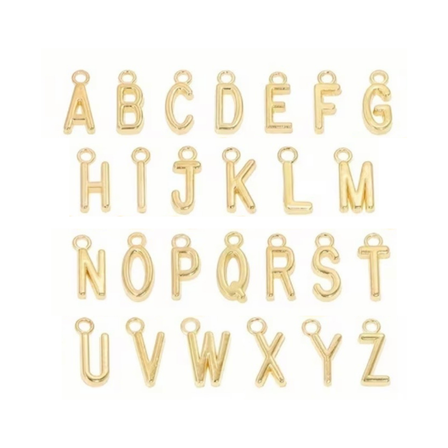 Gold Initial Letter Charms | Alphabet Charm Collection | Personalized Charm Bar Letters