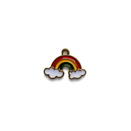 Rainbow & Smiling Cloud Charms | Cute Enamel Charms for Bookmarks, Keychains & Charm Accessories