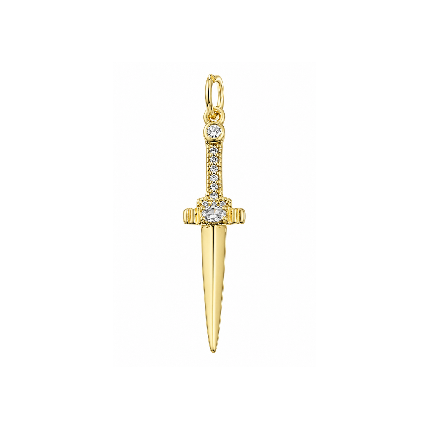 Gold Dagger Charm | Rhinestone Sword Charm | Fantasy Charm Bar