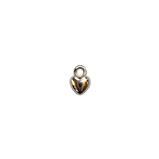 Mini Silver Heart Charm | Puffy Heart Charm | Romantic Charm Bar