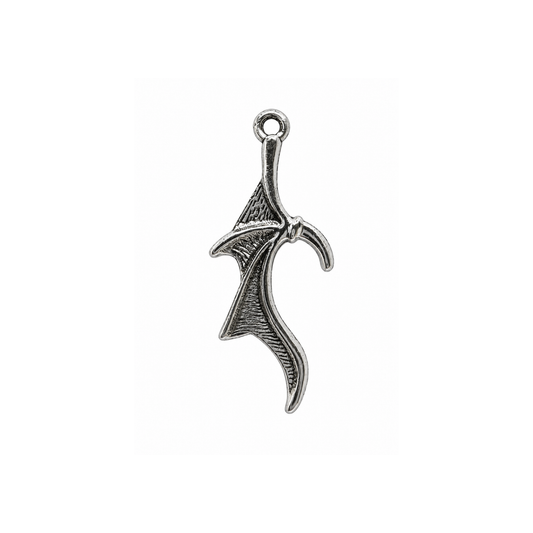 Silver Bat Wing Charm | Gothic Flying Bat Wing Pendant