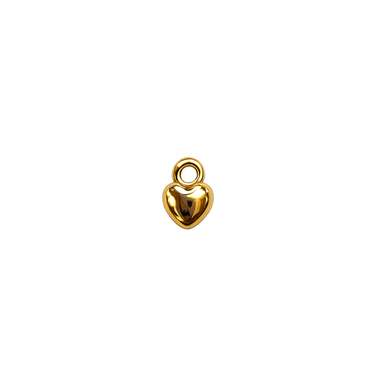 Mini Gold Heart Charm | Puffy Heart Charm | Romantic Charm Bar