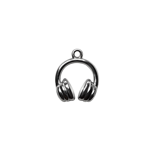Silver Headphones Charm | Music Lover Headset Charm | Mini Audio Charm Pendant